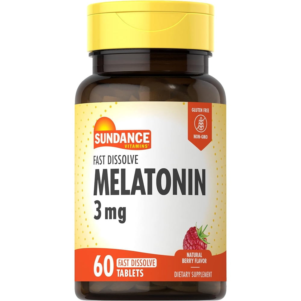 Sundance Vitamins Melatonin 3 Mg Sleep Aid Fast Dissolve Tablets, 60 Ea